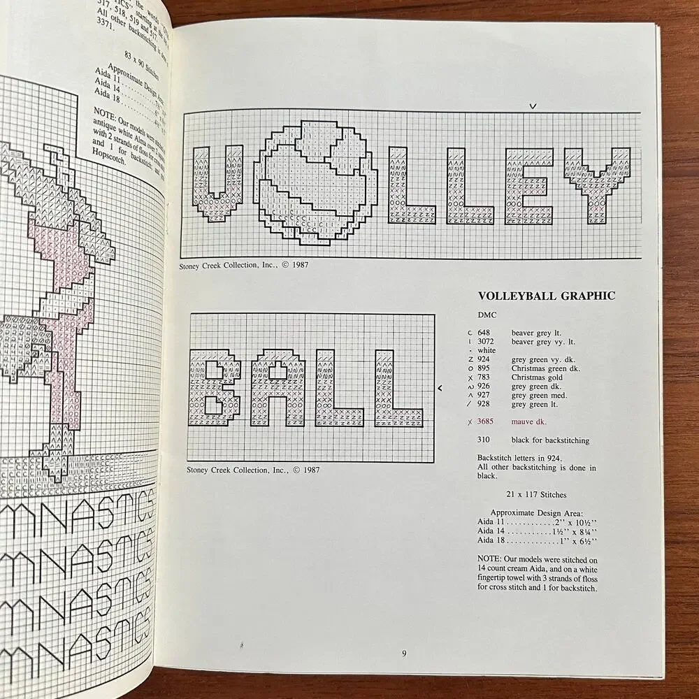 Sports Cross Stitch Pattern Book 1987